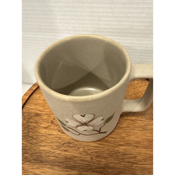 Vintage Pigeon Forge Pottery Coffee Cup Mug Dogwood Flower Clear Glaze - Picture 7 of 7